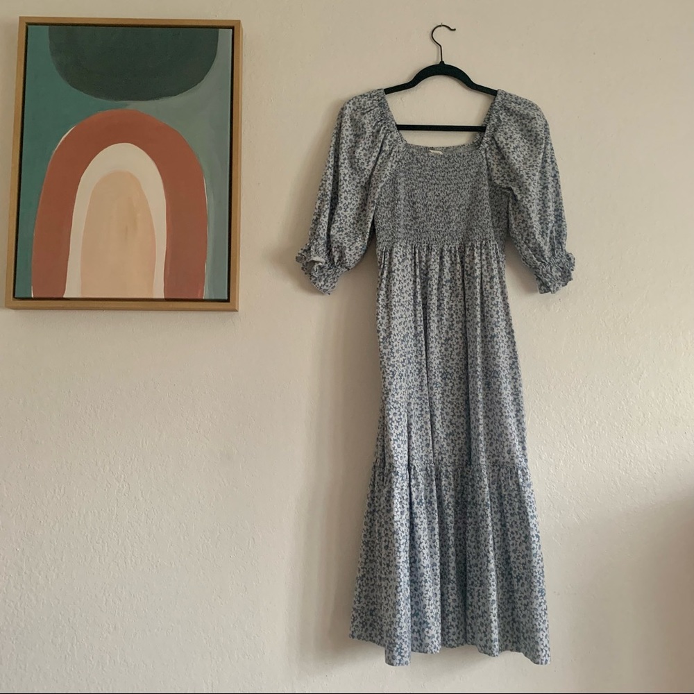Madewell Smocked Midi Dress - S